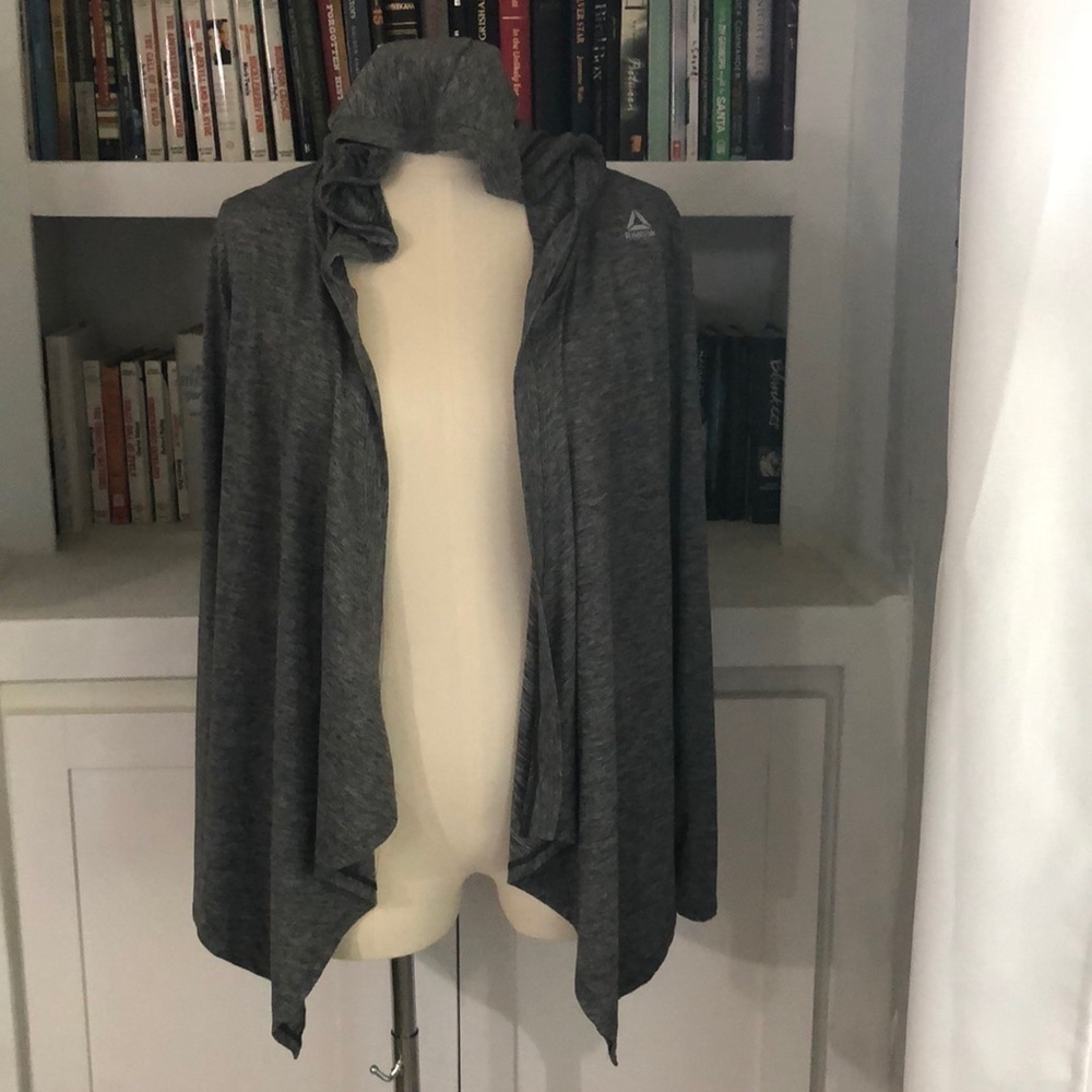 Reebok Women’s Gray Lightweight Hooded Cardigan M (T138) - Picture 2 of 5